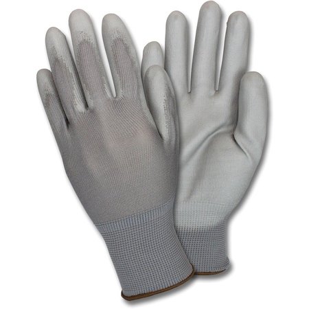SAFETY ZONE Gloves, Polyurethane-Coated, Extra-Large, 12 PR/DZ, Gray, PK12 SZNGNPUXL4GY